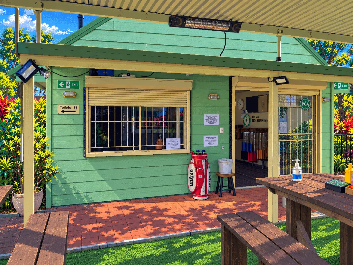Themed image of the front of the office