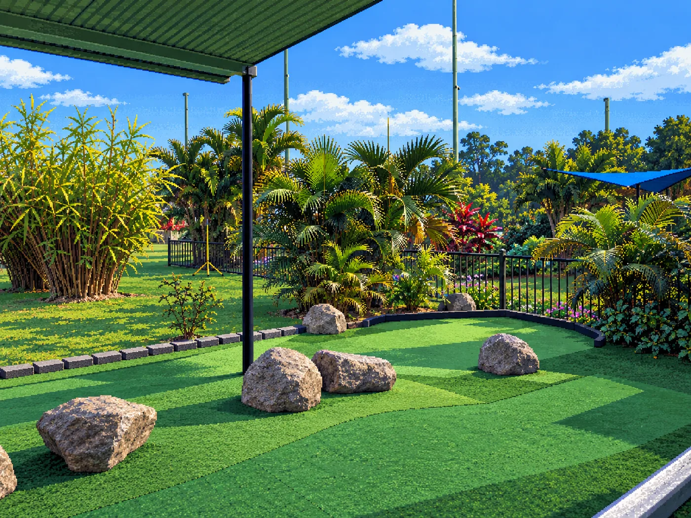 Themed image of the rock holes on the Undercover Course